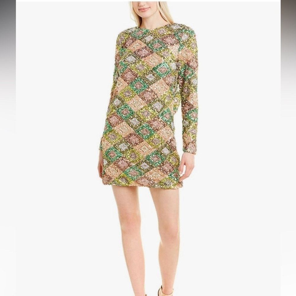 Dress the Population Kensie Sparkling Sequin Mosaic Dress size XS